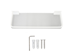 Estantes flotantes para baño de 30 cm, sin perforaciones, de aluminio acrílico, para montar en la pared, sin pestillo