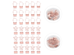 30 Clips De Papel Pequeños De Oro Rosa Clips De Carpeta Huecos Estilo Estrella Y Casa Metálicos Duraderos Para Documentos Ropa Papeles