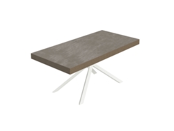 Mesa extensible Niket gris paloma 200/460x90 cm con patas blancas Itamoby