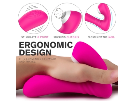 Vibrador de succión con control remoto para mujer (rojo) VEANXIN