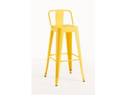 DUDECOR Taburete Leeds Con Respaldo Cuarzo Amarillo