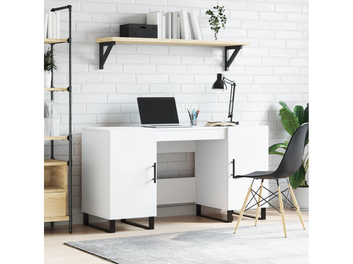 Escritorio | Mesa | Escritorio 140x50x75 cm, Derivados de madera, Blanco