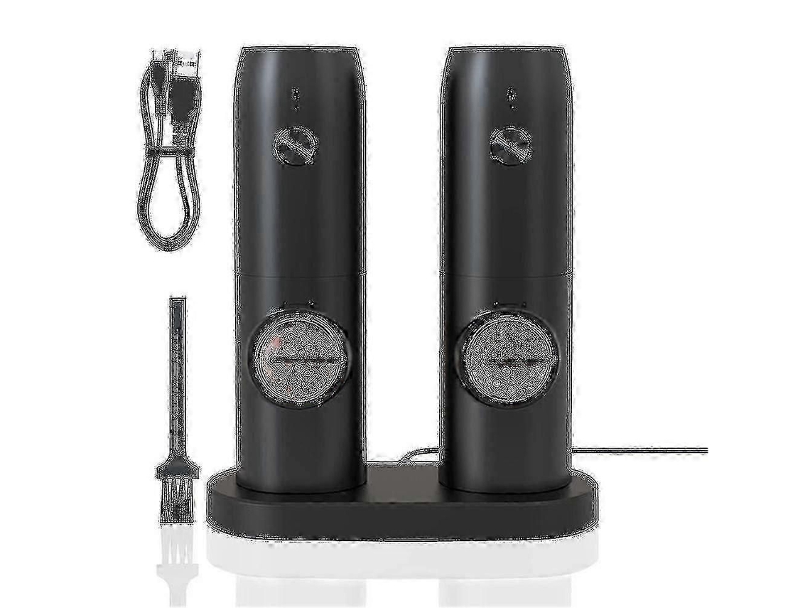 Juego de molinillos eléctricos de sal y pimienta con velocidad de molienda ajustable y carga USB Szrh A j GOKOCO
