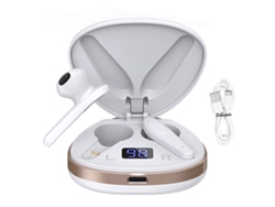Auriculares Inalámbricos Bluetooth Tws Con Control Táctil, Estéreo, Deportivos, Blanco Perla.