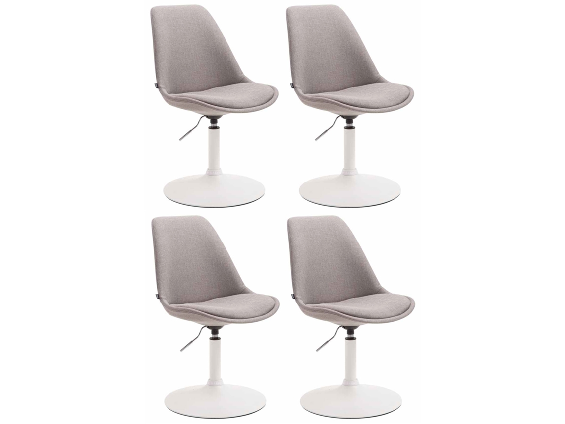 Juego de 4 sillas de comedor en tela CLP Maverick gris/blanco.