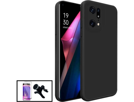 Kit Carcasa + Protector de Pantalla + Soporte Oppo Find X5 GIFT4ME Negro