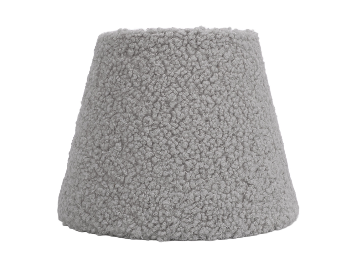 Pantalla De Lámpara De Mesa Redonda Cónica Decorativa De Felpa Suave E27 E14 Gris