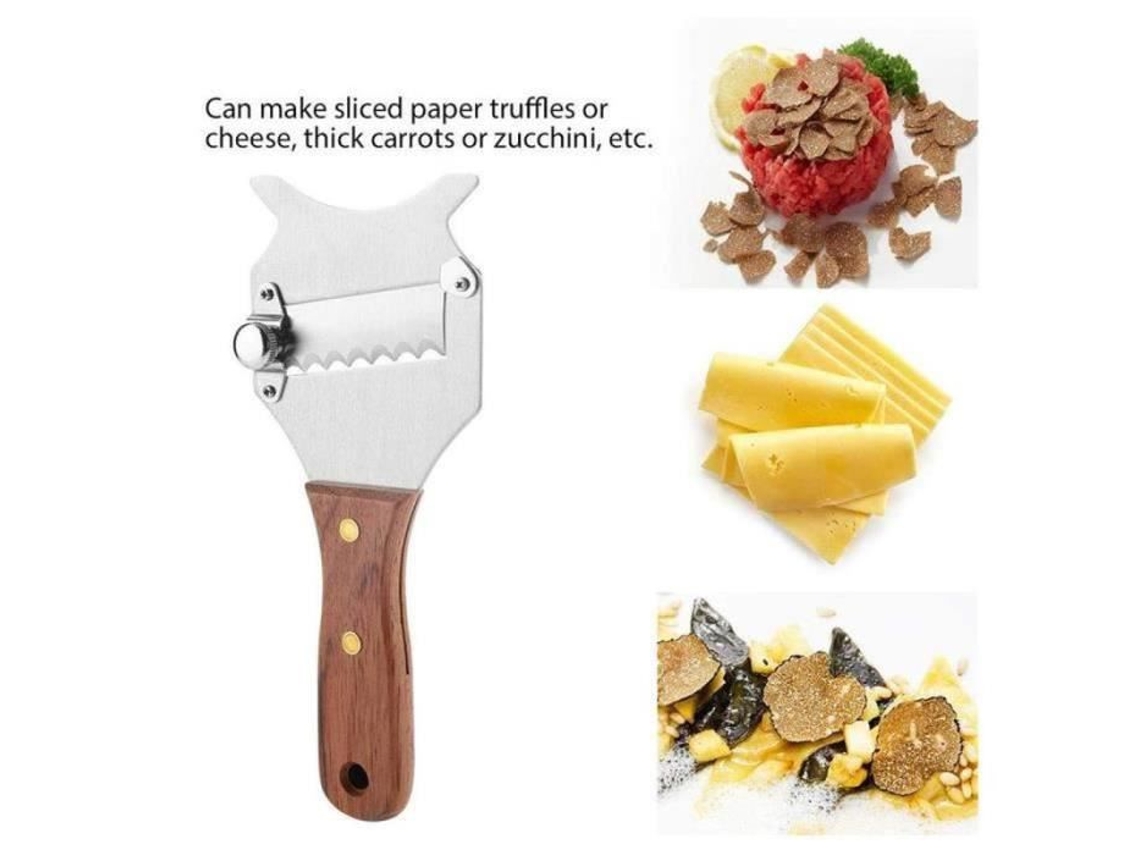 FC11931-Cortador de queso y trufa de acero inoxidable, hoja ajustable, afeitadora de Chocolate, hoja ondulada, cuchillo para postre, Gadgets D YWEI
