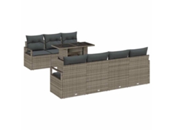 Maison Exclusive - Conjunto De Sofá De Jardín 8 Pcs Gris Ratán Sintético