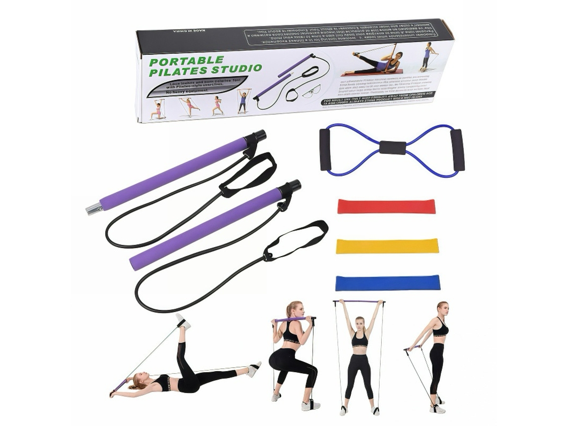 Juego De 5 Piezas De Barra De Pilates Para Fitness (Morado)  DIGITALLAB