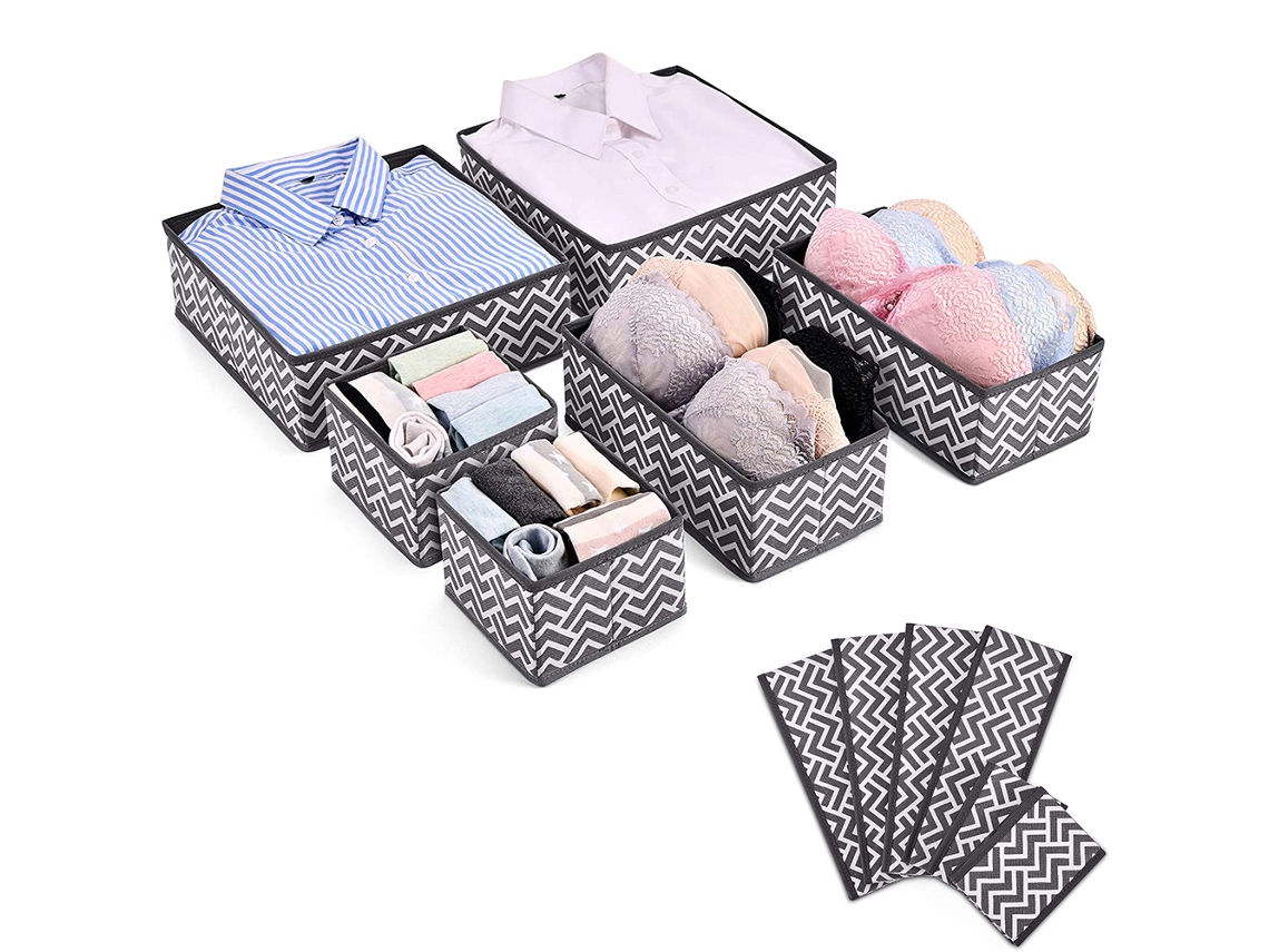 EIOORORRIY Organizador Para Gavetas De 6 Peças, Caixas De Armazenamento Do Pará, Roupa Íntima, Sutiãs, Meias, Gravatas, Lenços E Calcinhas