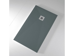 Plato De Ducha Pizarra Onda Antracita  70x70 Cm Rejilla Acero Inox.