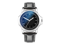 Reloj De Pulsera Informal Para Hombre Con Correa Redonda De Piel Sintética Y Movimiento De Cuarzo Negro.