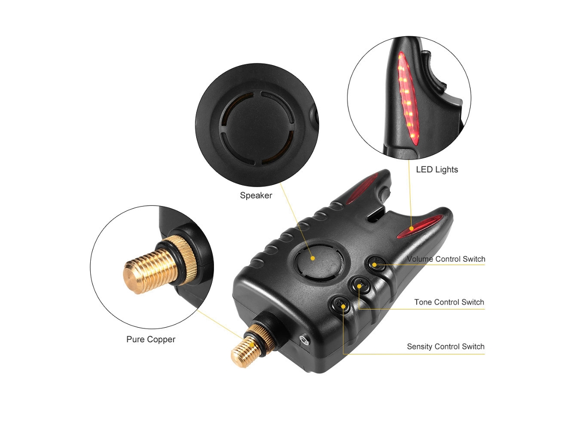 Alarma de picada de pesca con LED y oscilador