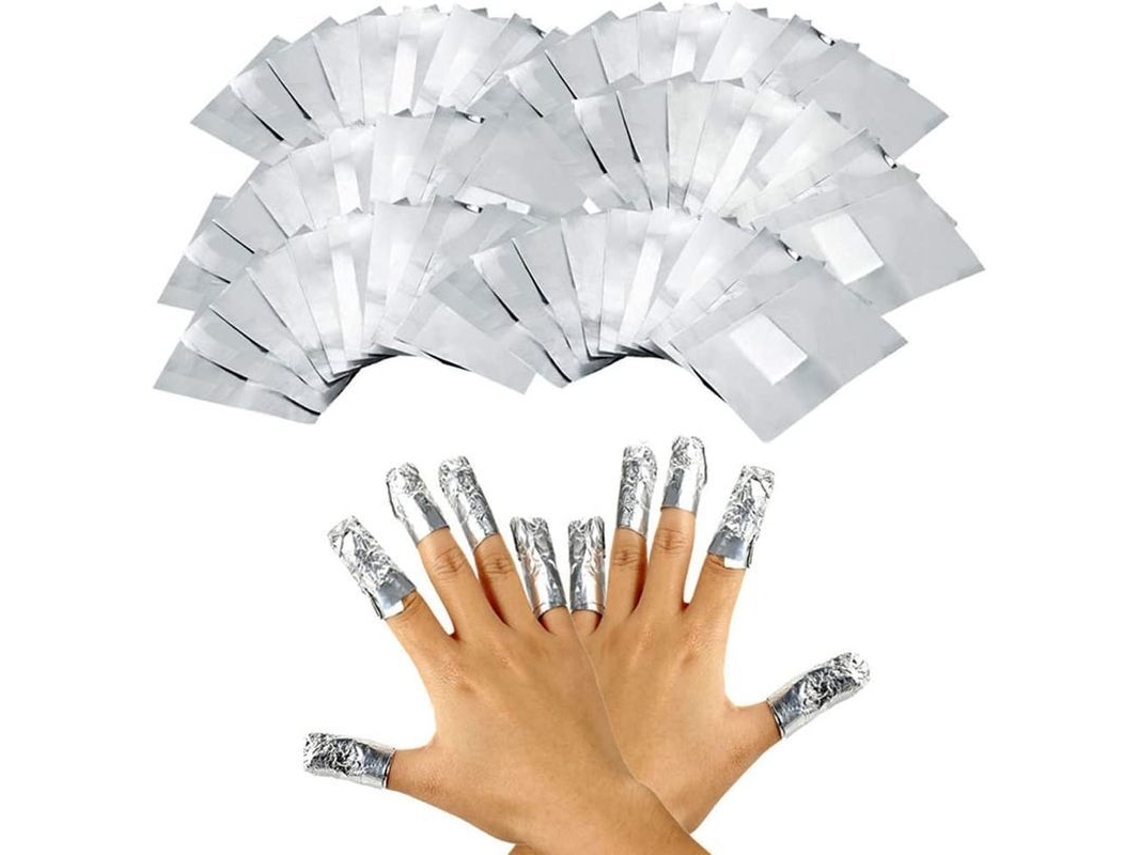 100 Unidades De Palitos Removedores De Esmalte De Uñas De Gel Acrílico Uv, Envueltos En Papel De Aluminio De Algodón De 10,5 X 7,7 Cm.
