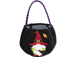 Bolsa De Halloween De Terciopelo Dorado Con Un Lindo Estampado De Muñeco De Rodolfo Para Dulces