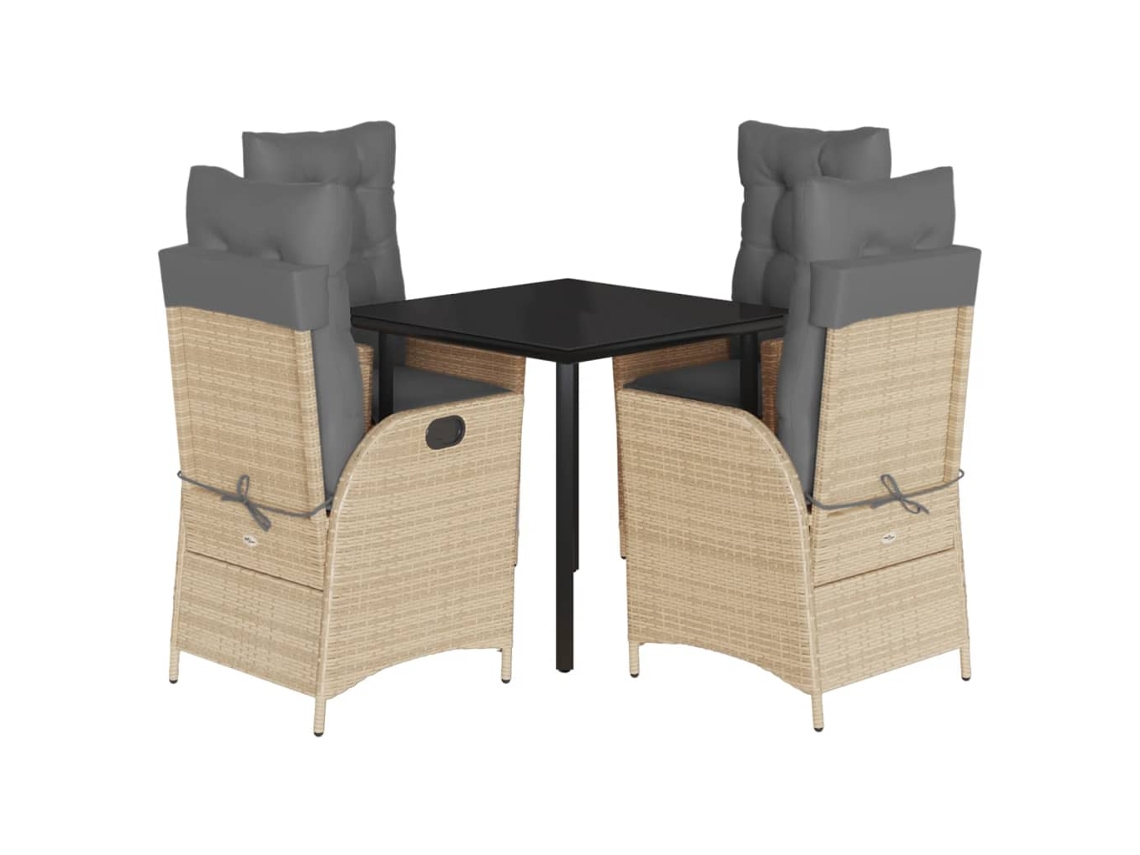 Maison Exclusive - Set Comedor De Jardín 5 Pzas Con Cojines Ratán Sintético Beige