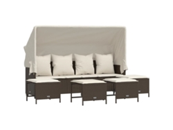 Maison Exclusive - Set Comedor De Jardín 5 Piezas Y Cojines Ratán Sintético Marrón