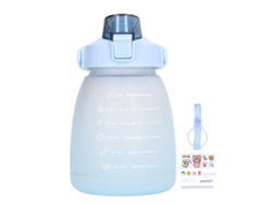 Botella De Água Desportiva Com Canudo E Correia De Ombro Botella De Bicicleta 1400ml Grande Portátil Azul Escuro