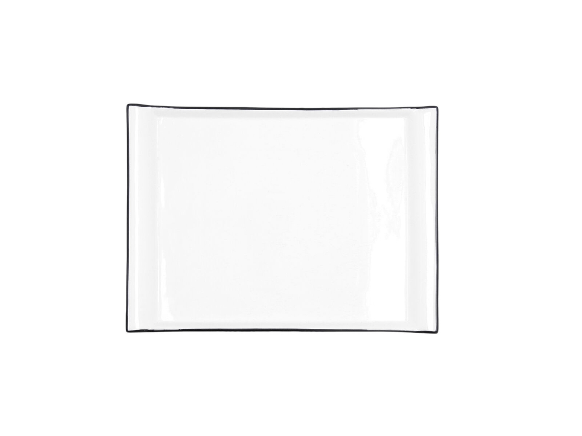 Bandeja de Aperitivos QUID Gastro Black Blanco Cerámica 31 x 23 cm
