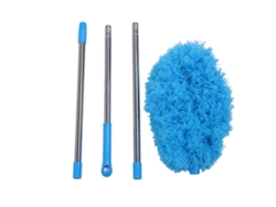 Baok - Limpiador de ventiladores de techo reutilizable con fibra de poliéster y varillas extensibles, ideal para electrodomésticos y ventiladores de techo.