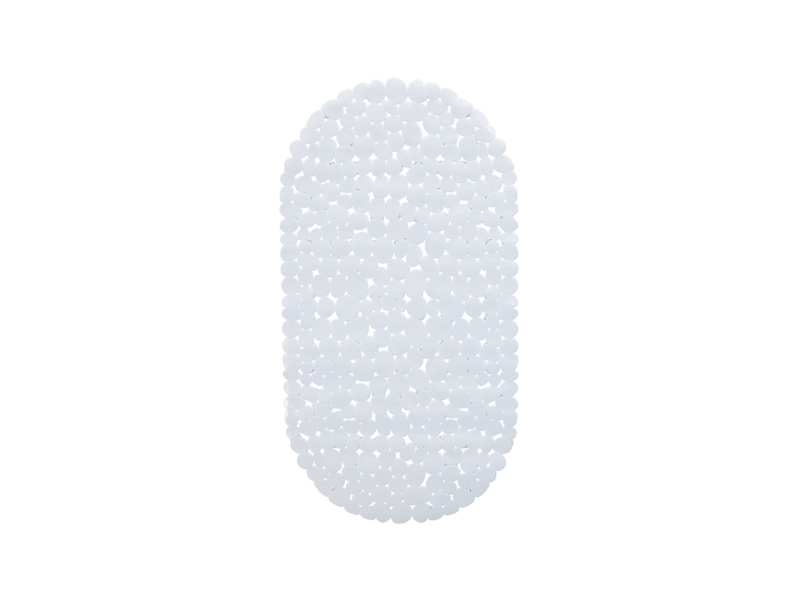 Relaxdays Alfombrilla Bañera, Apariencia De Piedras, Antideslizante, Con Ventosas, Lavable, 36 X 68 Cm, 1 Ud., Blanco