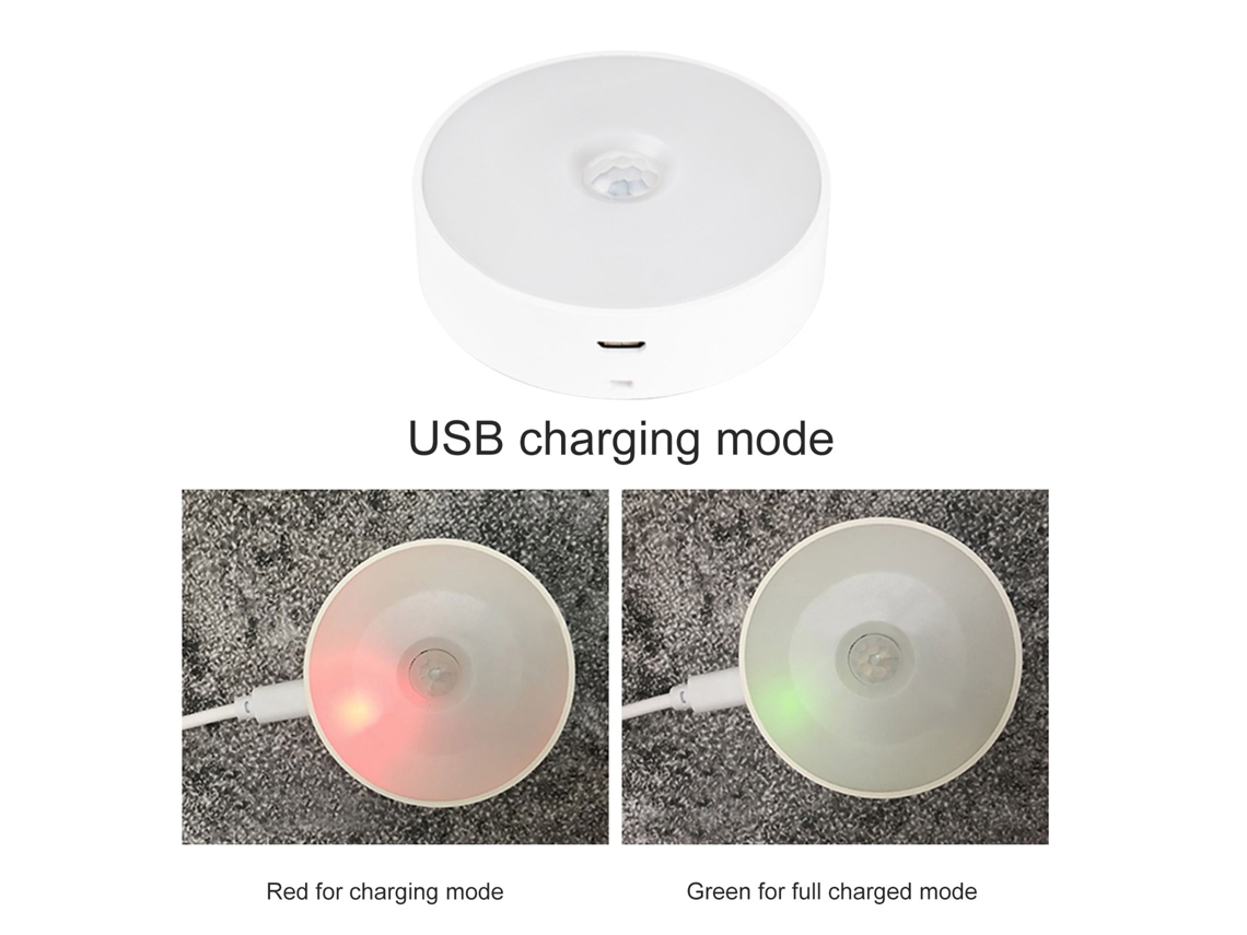 2026-lámpara De Pared Nocturna Con Sensor De Movimiento Gd-8621 Blanca, Carga Usb, Iluminación Ajustable Para Salón, Dormitorio, Escaleras