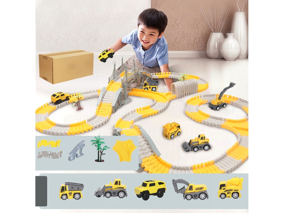 Pista De Carreras Para Niños Construcción Flexible Con Coches Eléctricos Juego De Ensamblaje Regalo Diy Etc343