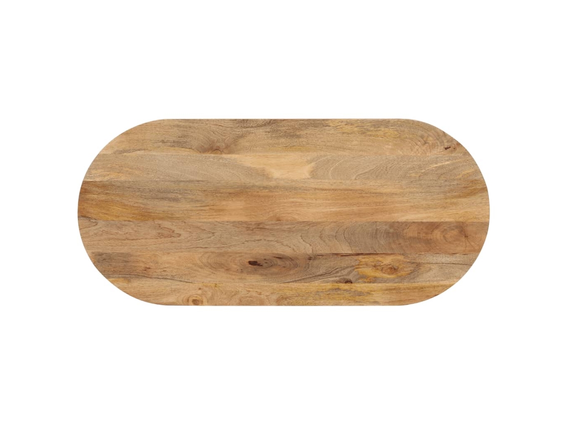 Tablero De Mesa Ovalado Madera Maciza De Mango 100x40x2,5 Cm