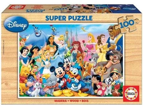Puzzle EDUCA Super Puzzle de Madera 100 Disney (Edad Mínima: 3 Años - 100 Piezas)
