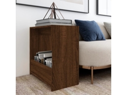 Mesa Auxiliar Madera Contrachapada Roble Marrón 50x26x50 Cm