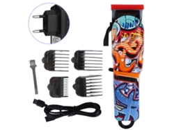 Cortapelos eléctrico recargable con patrón de grafito, recortadora retro con cuchilla afilada y peines limitadores.