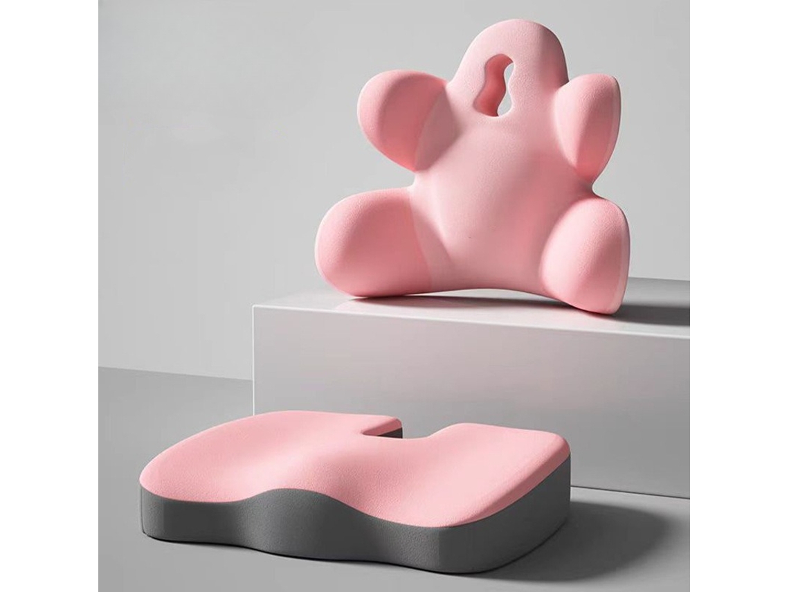 Almohada Ergonómica De Apoyo Lumbar Con Cojín De Espuma Viscoelástica, Rosa Gertiz