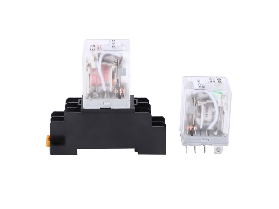 2 Relés Electromagnéticos Intermedios Mini Con Base Hh62p Para Talleres Industriales