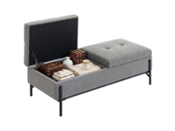 Banco De Almacenamiento/banco De Cama Para Ropa Blanca Con 2 Compartimentos, Tapas Abatibles Y Acolchado Extra Grueso, 117 X 50 X 44 Cm