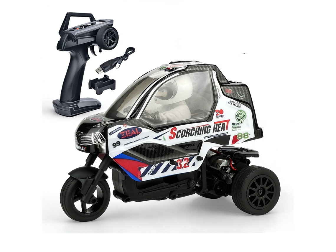 Redgeeks X801 Rtr 1/8 2.4g Rwd Triciclo Motocicleta Proporcional Led Drift 50min Juguetes