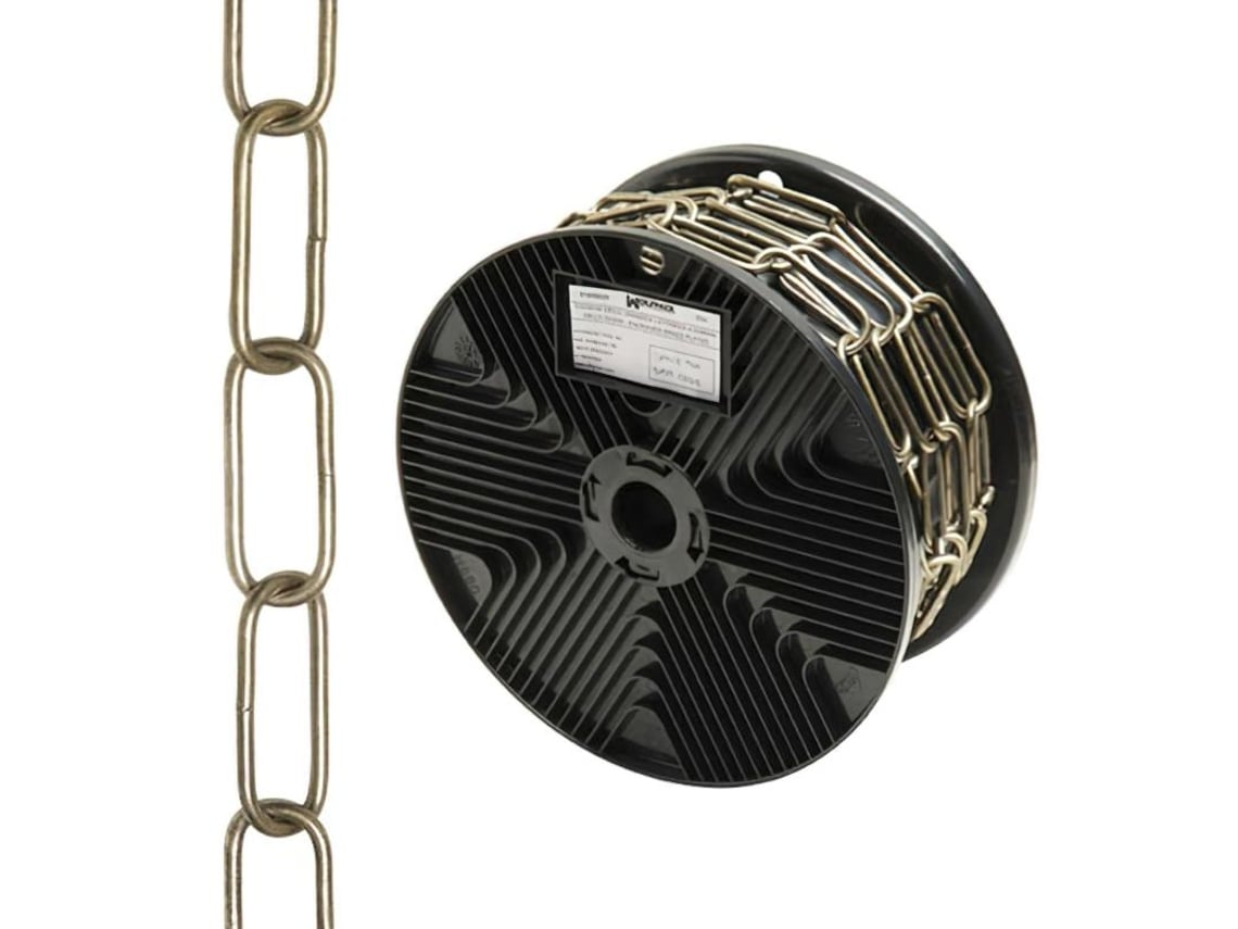 Cadena decorativa lisa cuero 3,4x43 mm. rollo 20 metros