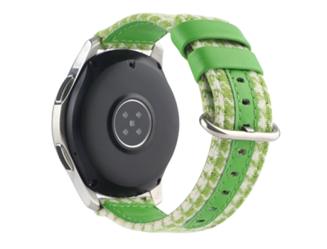 Correa de nailon con hebilla ovalada para Samsung Galaxy Watch 5 40mm/Watch 5 44mm/Watch 5 Pro 45mm - verde/cuadros amarillos