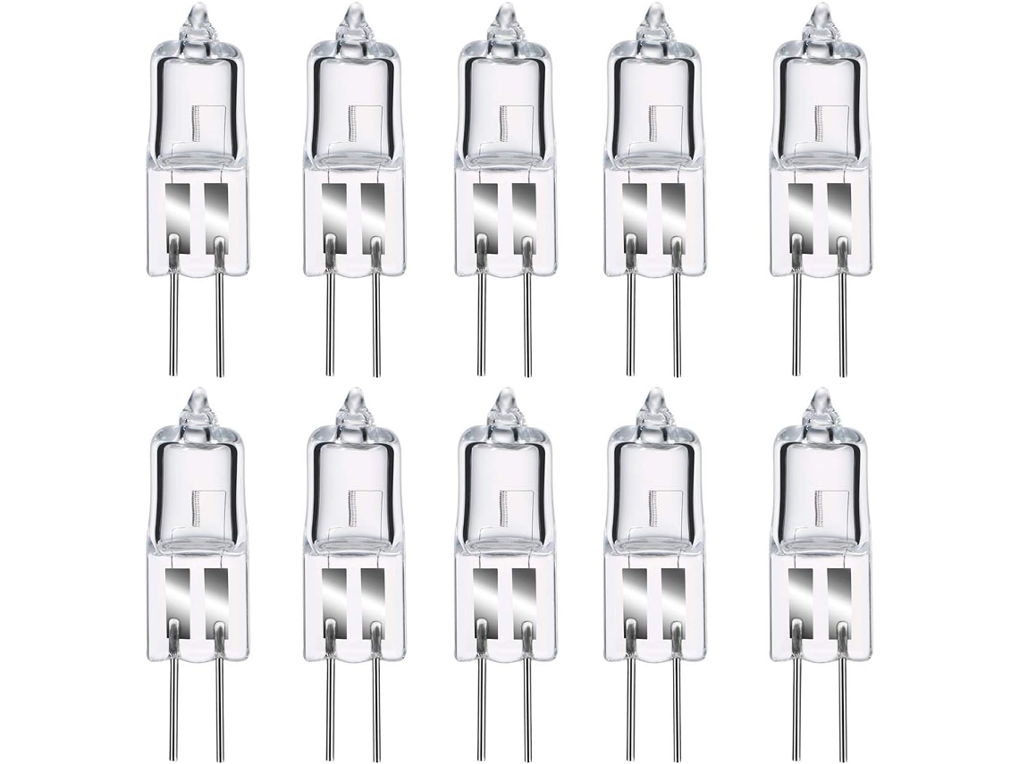 Lâmpadas Halógenas G4 35w 12v, Branco Quente (2800k), Cápsula Transparente Dimerizável, Kit Com 10 Unidades
