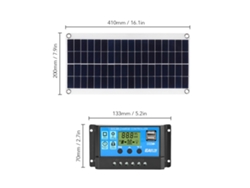 Cargador Solar Con Panel Usb Doble Y Controlador Inteligente Portátil Para Teléfono Móvil, Coche, Camping, Linterna, Batería.