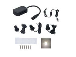 Mini holofote LED regulável USB 5V Bj-luz para vitrines, joias e armários, luz natural, preto.