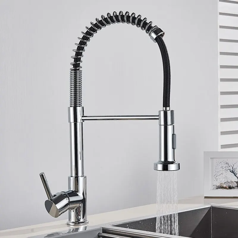 Torneira de Cozinha MDUG Extensível com Bico Cromado Duplo