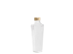 Botella Práctica De Vidrio De Borosilicato Transparente Con Decoración De Ranura Vertical, Elegante Diseño De Mesa, Accesorio Versátil Y Funcional.