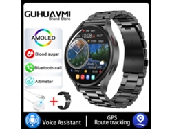 Smartwatch con GPS integrado y pantalla táctil Full HD de 1,39 pulgadas MDUG (Negro y Acero)