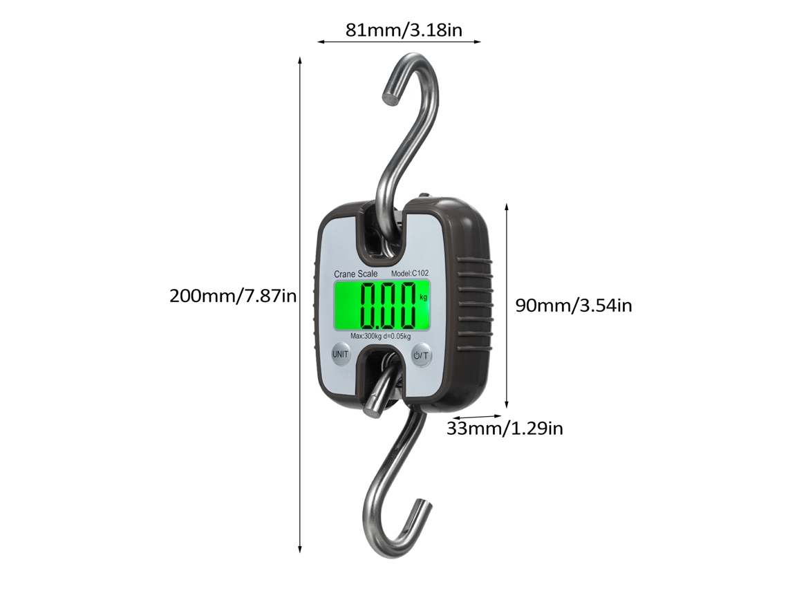 Balanza Industrial Digital Portátil De 300 Kg Para Grúas, Resistente Al Agua Y Con Pantalla Lcd.