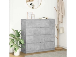 Aparador | Mueble De Comedor | Buffet De Madera De Ingeniería Gris Hormigón 100x35x99 Cm Wsd20667