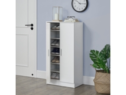 Mueble zapatero Notribontaa con estantes y puertas 108x55x35cm Blanco [en.casa]