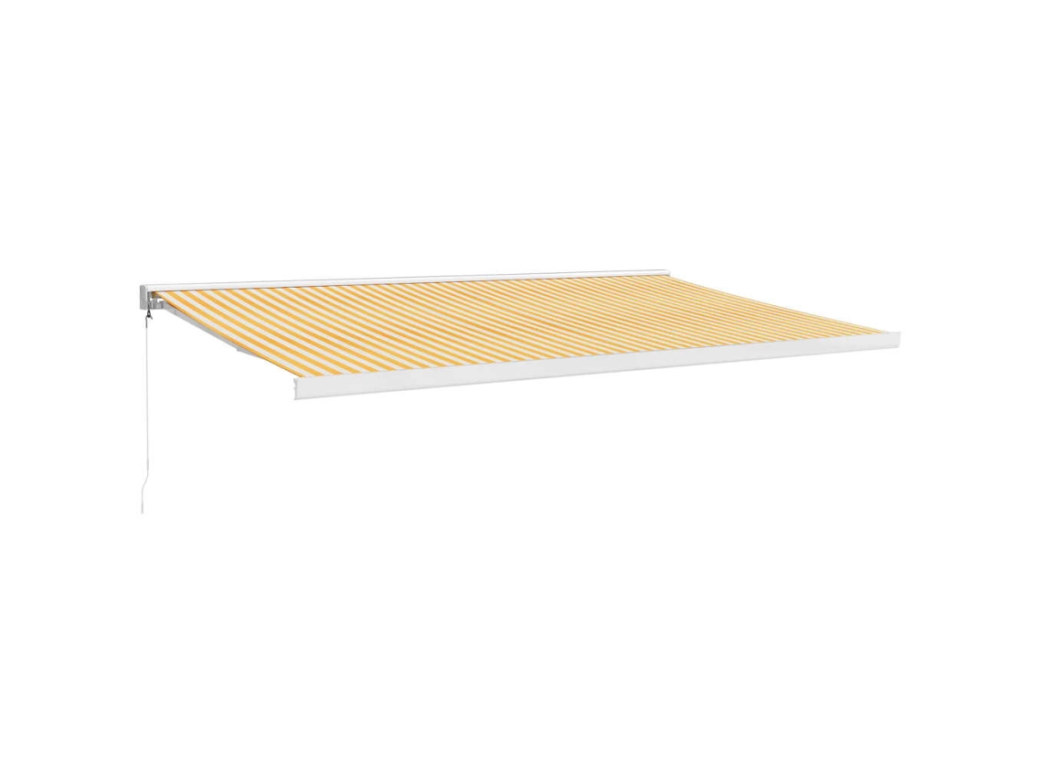 Maison Exclusive - Toldo Retráctil Aluminio Y Tela Amarillo Y Blanco 5x3 M