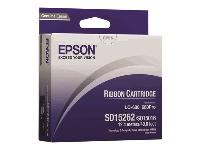 Cintas entintadas original EPSON, Paquete individual, Negro, 2 Millones de caract., C13S015262,