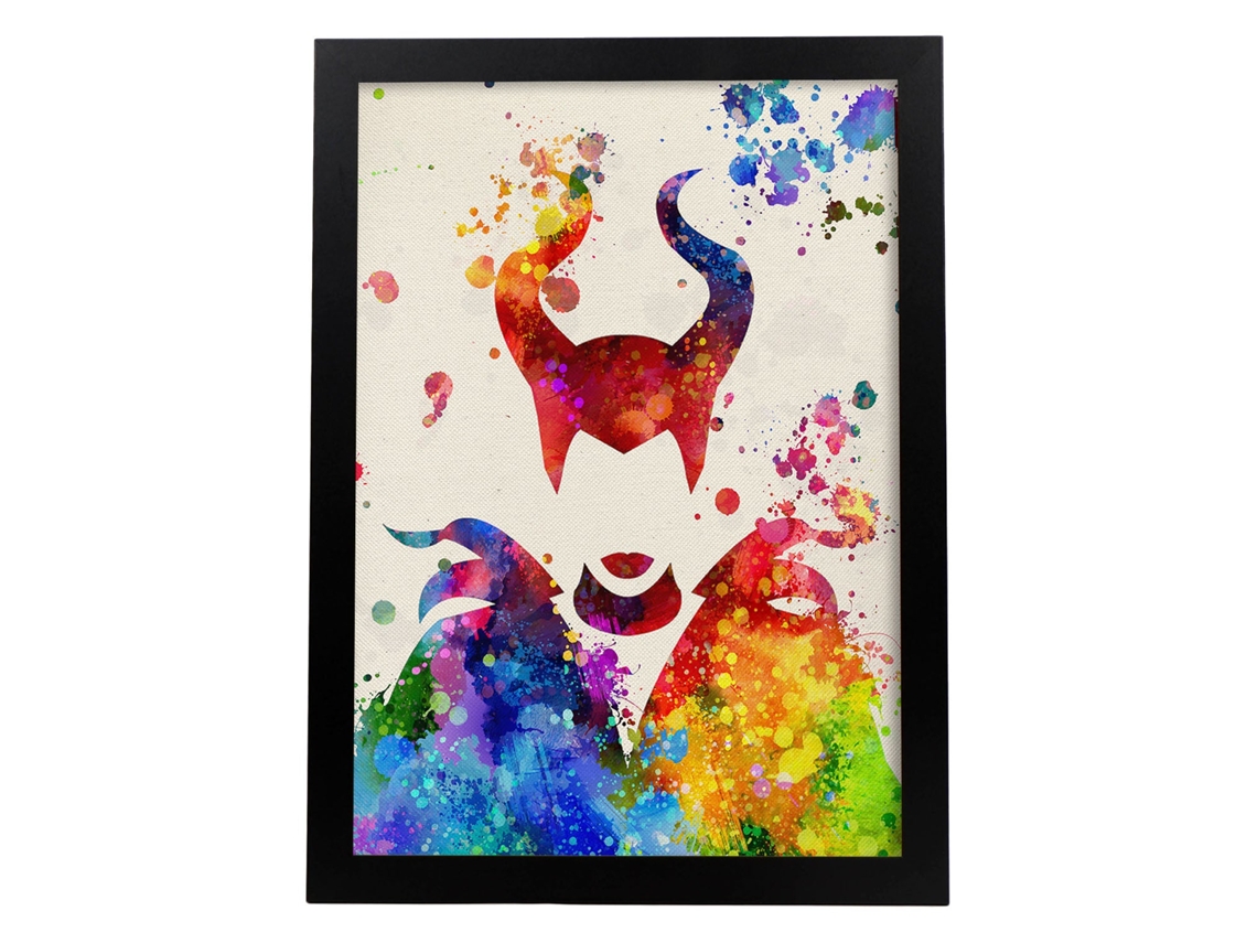 Lámina De La Famosa Pelicula Maléfica De La Bella Durmiente En Poster Estilo Explosión De Color . Sin Marco